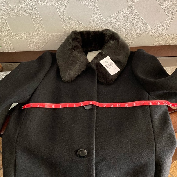 Kate Spade Fur Collar Velvet Trim Wool Coat NWT - Picture 12 of 13